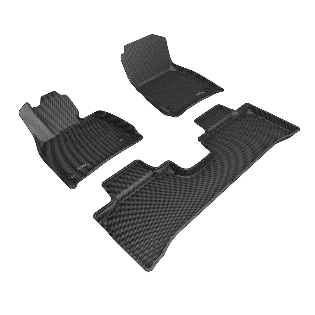 L1MB18301509 – 3D MATS/U-AC Floor Liner, Black Custom Fit Raised Edge Thermoplastic Rubber Of Carbon Fiber Texture 3 ...